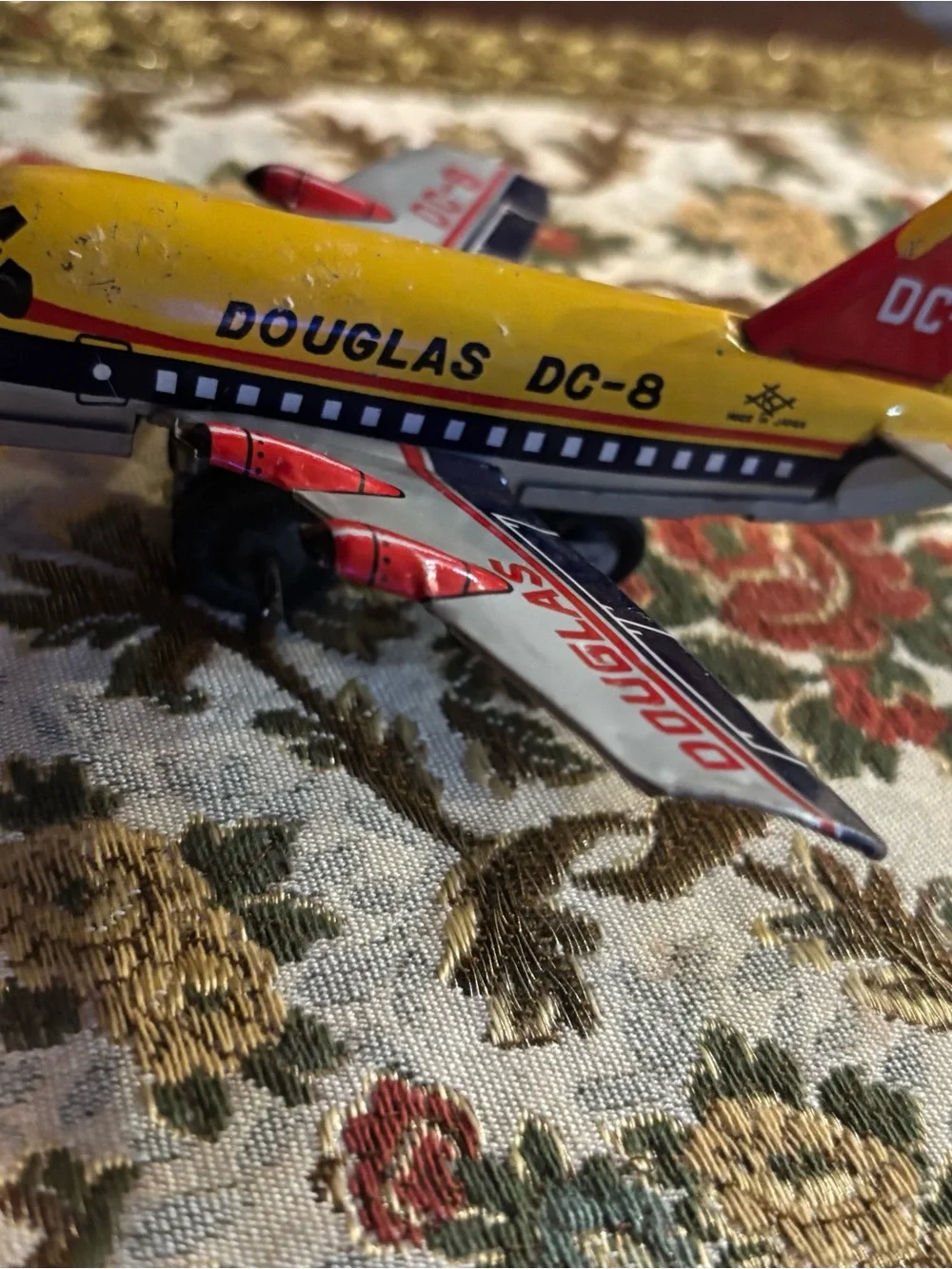 DC-8 Yellow Toy Airplane - Kids Toy Plane